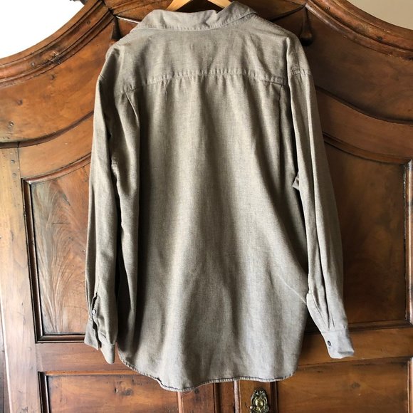 Tan Light Brown Button Down Long Sleeve Shirt XXL - Picture 4 of 9